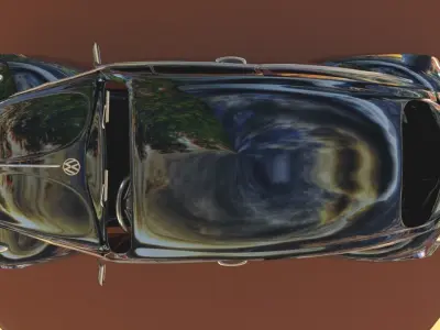 Wolkswagen beetle black car Low-poly 3D model