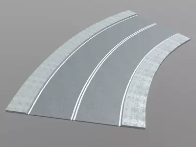 Street 45 degree Low-poly 3D model