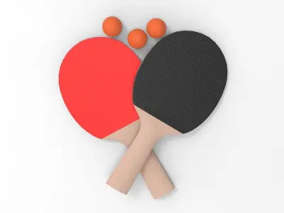 Ping-Pong Racket Low-poly 3D model