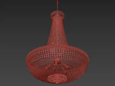 BariE15100200G chandelier with crystals and gold finish 3D model