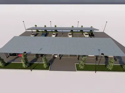 Roof Parking-Parking Lot 3D model buy