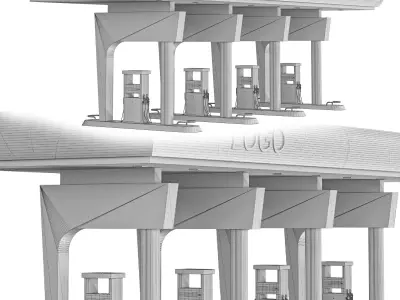 Gas station 3D model