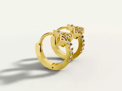 Cross Earrings with Stones 3D print model