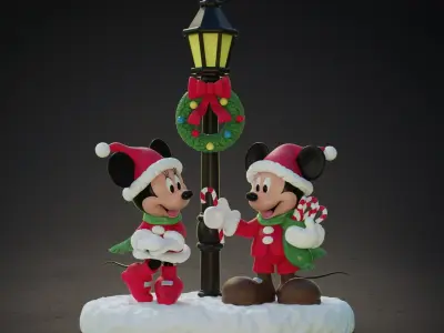 MICKEY AND MINNIE AT CHRISTMAS 3D print model