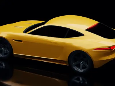 2016 Jaguar F-Type Coupe Low-poly 3D model