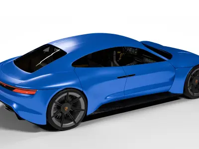 CAR Porsche Mission E Low-poly 3D model