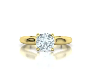 Moissanite Solitaire Ring Two Tone 4claw Ring 3Dmodel 3D print model