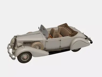 1930s Early Vintage Convertible Soft Top 3D model 3D model