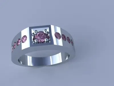 Ladies Diamond Ring Gold Silver Platinum Luxury Ring 3D print model