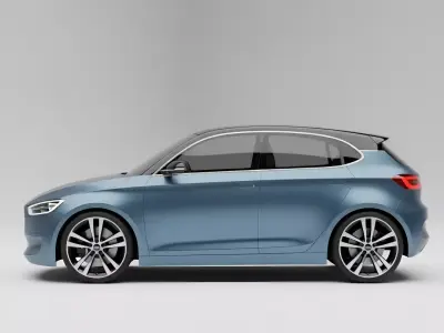 Modern Compact Hatchback Concept Low-poly 3D model