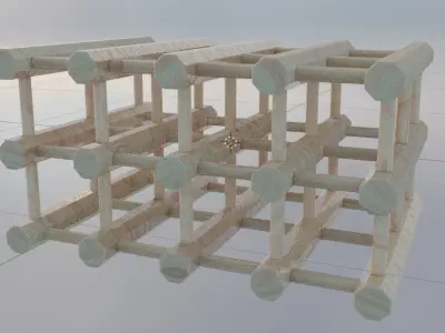 Empty wine rack Free low-poly 3D model