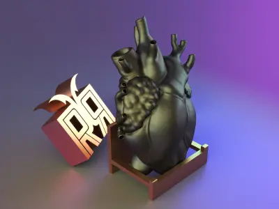 beautiful heart vase 3D print model