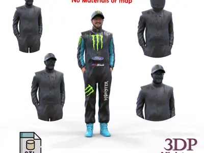 Ken Block American rally driver 3D print model