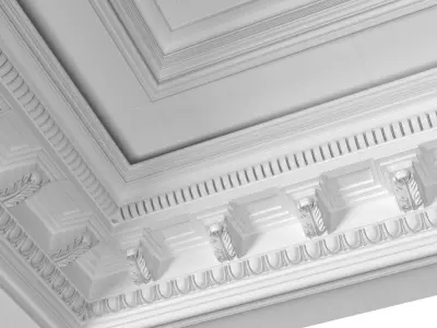 Modern coffered illuminated ceiling 3D model