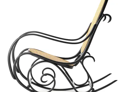 Vintage Rocking Armchair 3D model