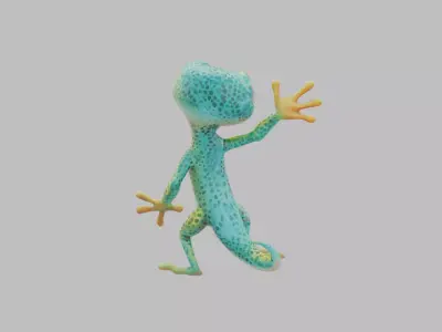 Cartoon Gecko Character 3D model
