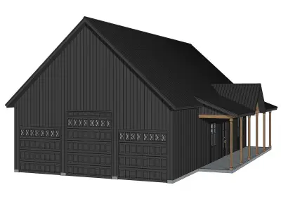 Barndominium House 014 -Archimple LLC Low-poly 3D model