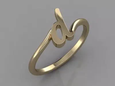 Alphabet Ring  D 3D print model