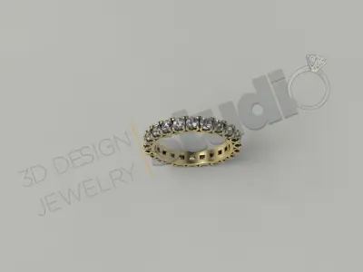 Luxury full gem ring model 3D print model