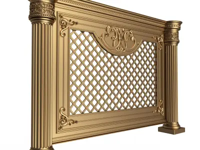 Radiator Cover Decorative Screening Grille Panel 010 Low-poly 3D model