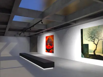 Painting Galary VR Environment  Low-poly 3D model