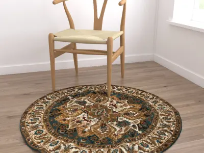 Round Rug Set 292 3D model