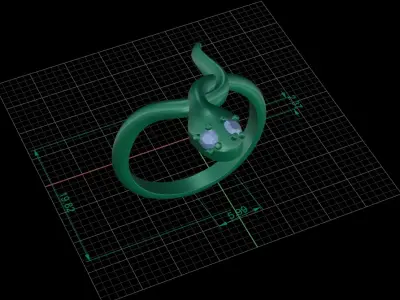 Snake  ring 3D print model