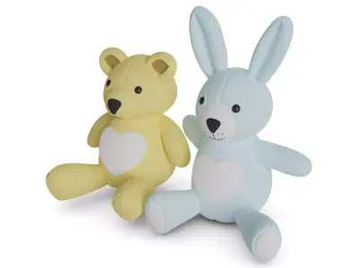 Cars and action games Stuffed Animal Set 3D model