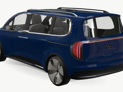  Mercedes Benz EQT Low-poly 3D model