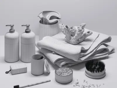 Bathroom nature set 3D model