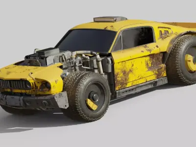 CYBERPUNK MUSTANG 3d model  Low-poly 3D model