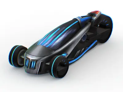 Cartoon Toy AR Racing Car Low-poly 3D model