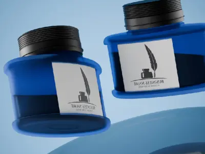 Beautiful And High Poly Inkpot with beautiful textures 3D model