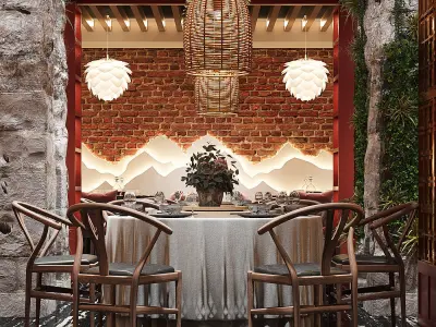 Luxury Chinese restaurant 122 3D model
