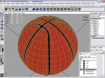 basketball ball Low-poly 3D model