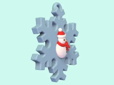 Snowman Snowflake Ornament 3D print model