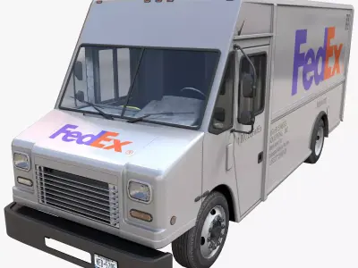 FedEx boxvan Low-poly 3D model