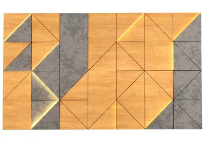 Wall Panel Wood 02 3D model