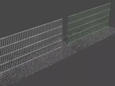 Metal Fence Low-poly 3D model