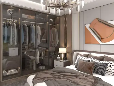 Modern Bedroom Scene 13 3D model