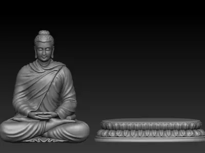 Buddha Dhyana Mudra Low-poly 3D model