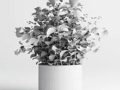 Bouquet 10 vase marble 3D model