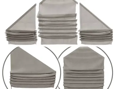Roman blinds on triangular windows 3D model