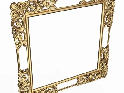 Classic Frame and Mirror 056 Low-poly 3D model