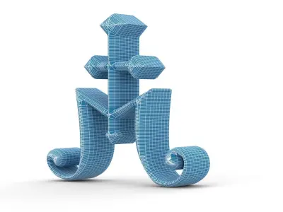 Freemason and alchemist Ancient 3d symbol 3D model