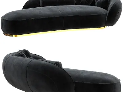 Leon baxter sofa 3d model Low-poly 3D model