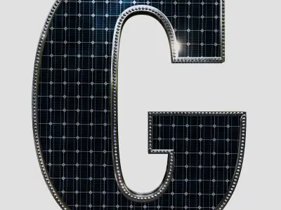 Solar Panel Letter - G 3D model
