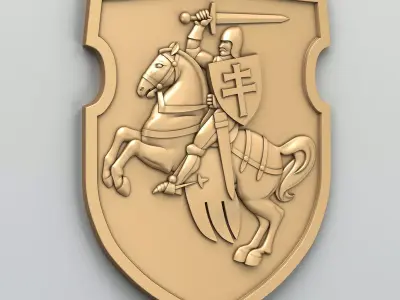 Coat of arms of Belarus Pogonya - type B 3D model