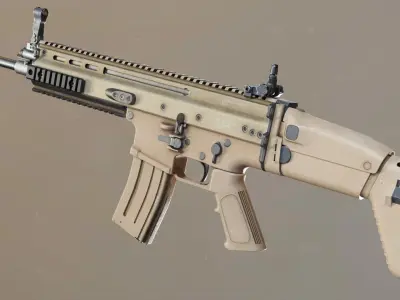 SCAR-L - FDE Black Noir PUBG Low-poly 3D model