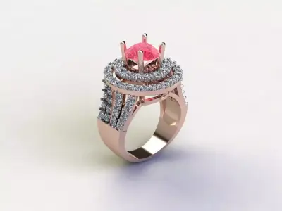 R195 Diamond Ring new design cad file  3D model